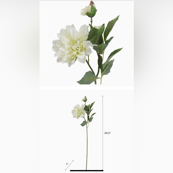 Artificial white dahlia - Picture 2 of 11